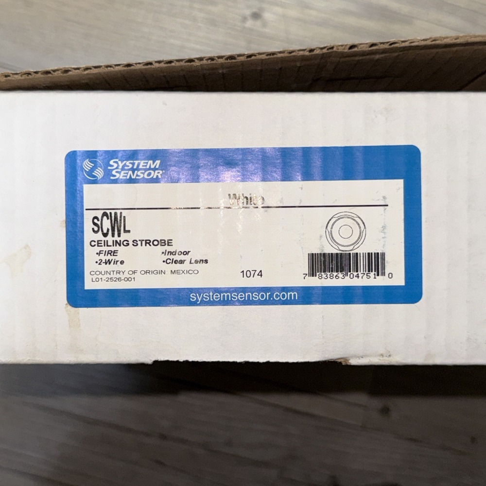 System Sensor SCWL Ceiling Strobe Fire Alarm Indoor 2-Wire Clear Lens White